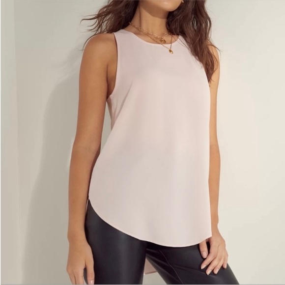 Wilfred Tops - Aritzia Wilfred Sevres Sleeveless Blouse Tank Top Pink Rose Zip Back Size Large